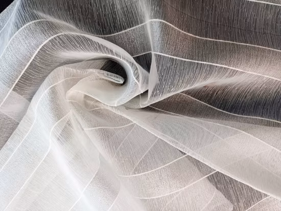 低価格の天然リネンとポリエステルメタリック糸薄手のコルチナカーテン生地