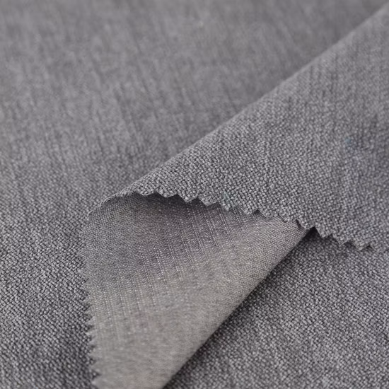 100% ポリエステルプリント難燃性耐火性耐久性のある遮光模造プレミアムリネンルック室内装飾生地無地リビングルームカーテン生地